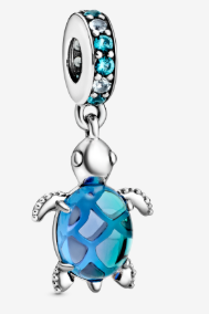 [P603] Charm colgante tortuga marina cristal azul