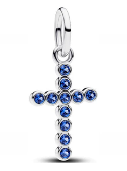 [794063C01] Charm cruz azul Pandora plata