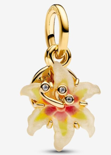 [P5068] Charm colgante floral Pandora oro rosa