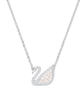 [X151] Collar Swarovski Cisne Mini Perlas Contorno Pavé