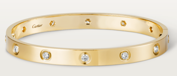 [TGKT-B08] Brazalete rígido Cartier Love oro amarillo pavé circonias