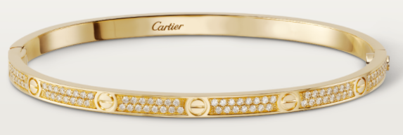 [TGKT-B20] Brazalete delgado Cartier Love oro amarillo pavé circonias