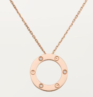 [TGKT-N13] Collar Cartier Love círculo oro rosa con circonias