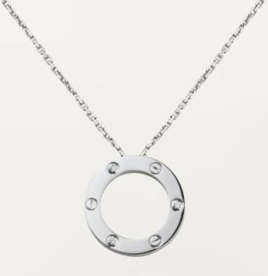 [TGKT-N15] Collar Cartier Love círculo platino con circonias