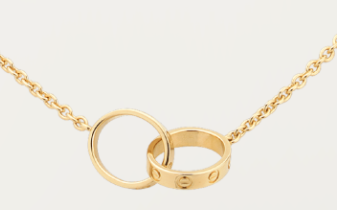 [TGKT-N23] Collar Cartier Love aros entrelazados lisos oro amarillo