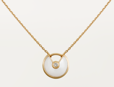 Collar Cartier medallón piedra blanca oro amarillo