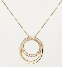 [TGKT-N38] Collar Cartier doble aro pavé oro rosa