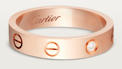 [TGKT-R13] Anillo Cartier Love oro rosa con circonia