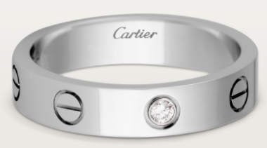 Anillo Cartier Love platino banda ancha