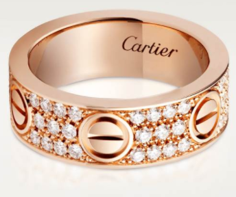 Anillo Cartier Love pavé oro rosa ancho
