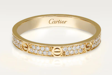 Anillo Cartier Love pavé dorado fino