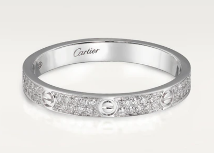 Anillo Cartier Love pavé plata delgado