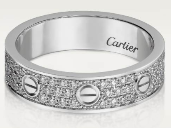 Anillo Cartier Love pavé plata