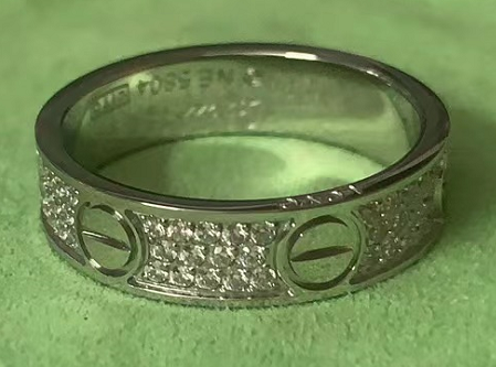 Anillo Cartier Love pavé plata ancho
