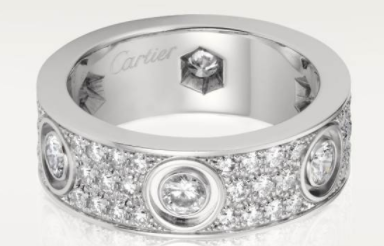Anillo Cartier Love plata con piedras centrales