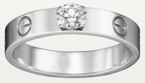 Anillo Cartier Love solitario plata