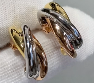 [TGKT-E13] Aretes Cartier Trinity tres aros entrelazados