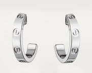 Aretes Cartier Love mini argolla plateados