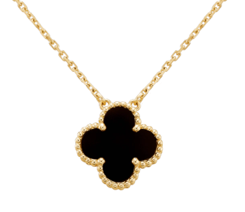 [VC-XL02] Collar Alhambra Trébol Ónix Negro