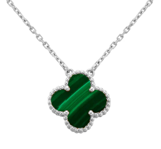 [VC-XL03] Collar Alhambra Trébol Malaquita