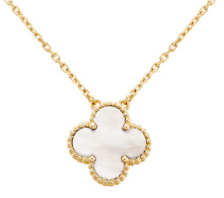 [VC-XL04] Collar Alhambra Trébol Nácar Blanco