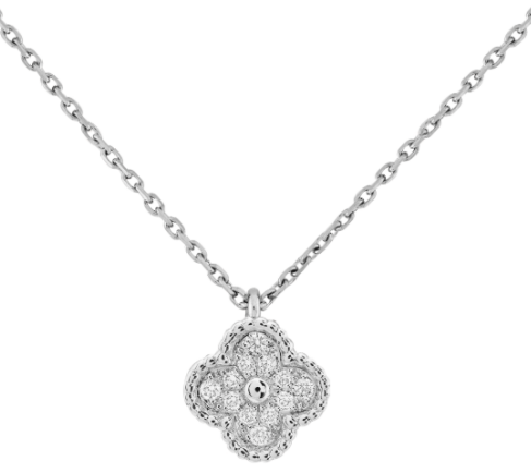 [VC-XL43] Collar Van Cleef Alhambra Trébol Mini Pavé 9mm
