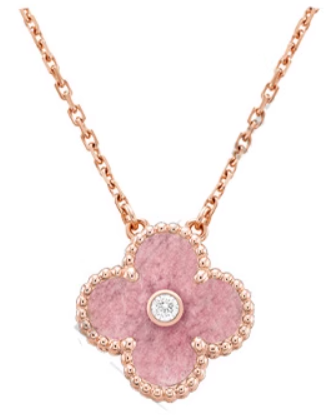 [VC-XL61] Collar Van Cleef Alhambra Trébol Rosa con Circonia