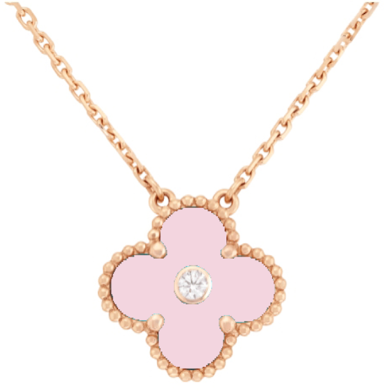 Collar Van Cleef Alhambra Trébol Rosa 15mm
