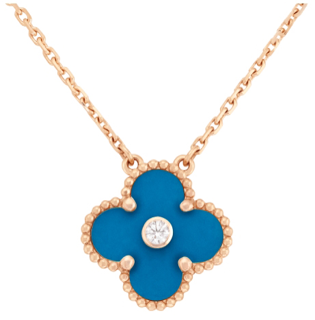 Collar Van Cleef Alhambra Trébol Turquesa 15mm