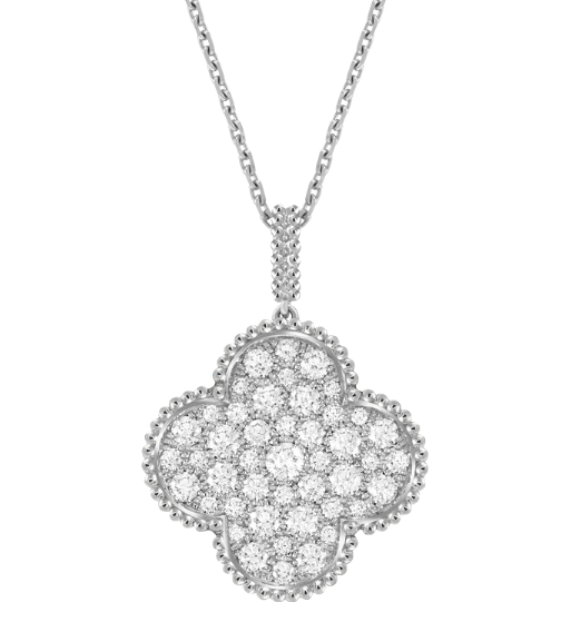 [VC-XL81] Collar Van Cleef Alhambra Trébol Pavé 25mm