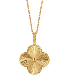 Collar Van Cleef Alhambra Trébol Guilloché Dorado 25mm