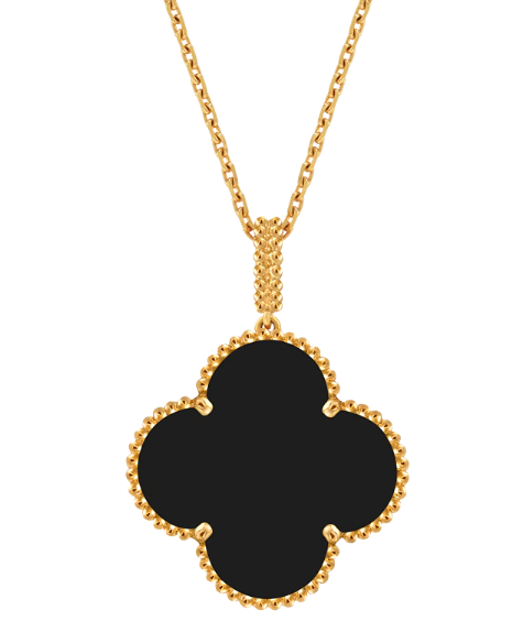 Collar Van Cleef Alhambra Trébol Ónix 25mm