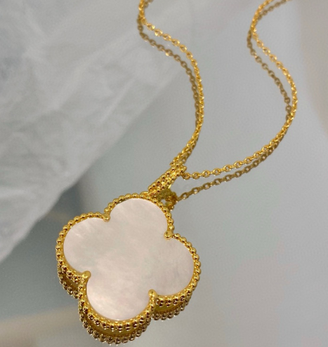 Collar Van Cleef Alhambra Trébol Nácar Blanco 25mm
