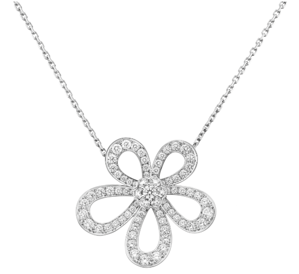 [VC-XL141] Collar Frivole Flor Pavé Blanco