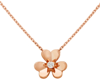 Collar Flor Pétalos Lisos Oro Rosa Mini