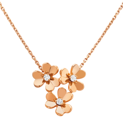 Collar Trío de Flores Oro Rosa