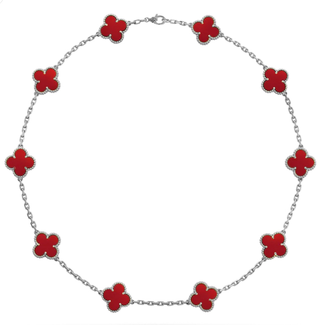 Collar Alhambra 10 Motivos Cornalina Roja