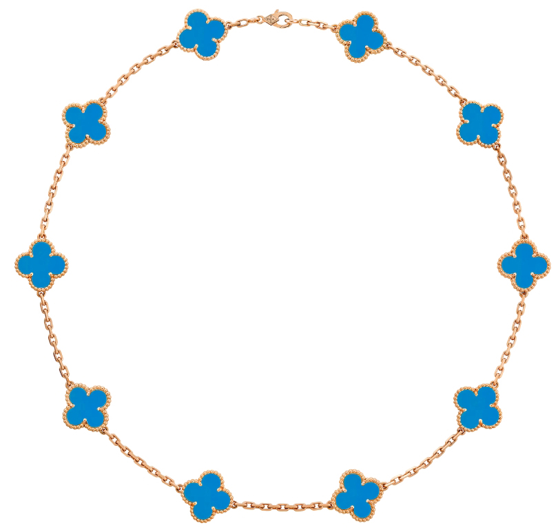 Collar Alhambra 10 Motivos Turquesa Azul