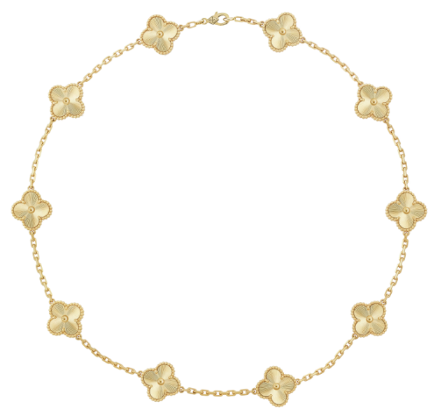 [VC-XL171] Collar Alhambra 10 Motivos Oro Guilloché