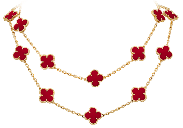 [VC-XL210] Collar Van Cleef Alhambra 20 Motivos Cornalina