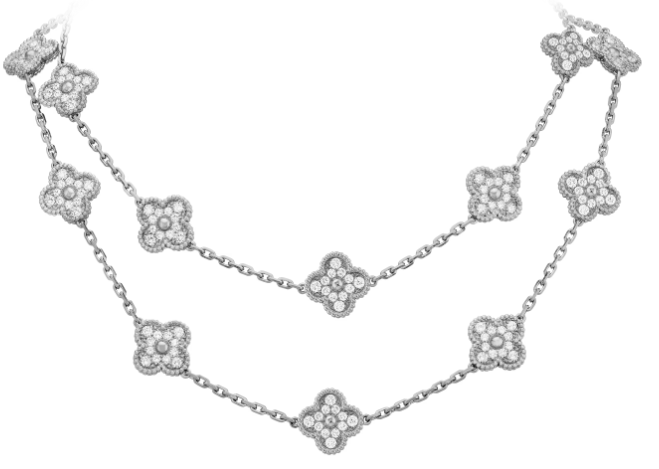 Collar Van Cleef Alhambra 20 Motivos Pavé Circonias