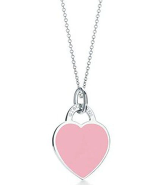 [TIFN009] Colgante Corazón Grande Esmalte Rosa Liso