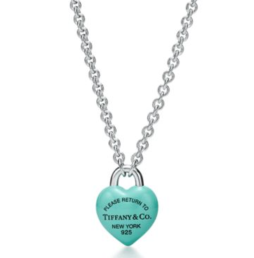 [N0351] Collar Return to Tiffany corazón esmalte turquesa