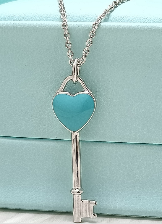 [N0024-1] Collar llave corazón Tiffany Keys plata