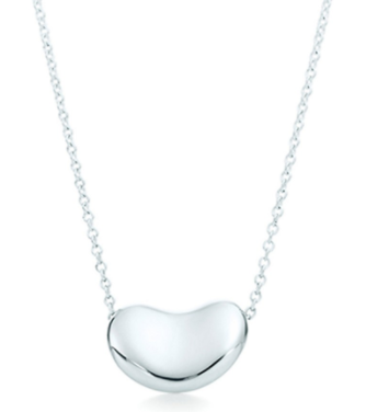 [N0034] Collar Tiffany frijol grande plata pulida