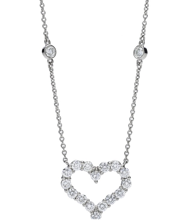 [N0131] Collar Tiffany corazón pavé medium con estaciones