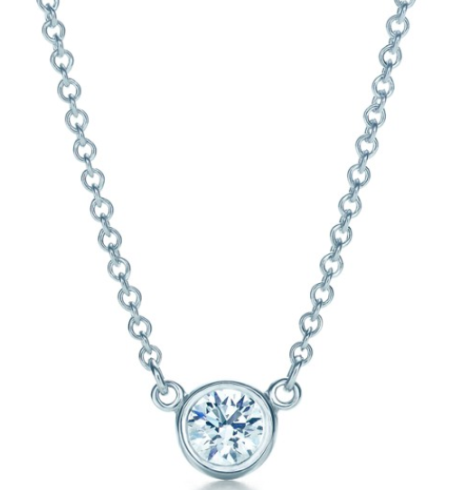 [N0045] Collar Tiffany Elsa Peretti Solitario Bisel