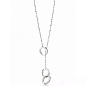 [N0049] Collar Tiffany Argollas Entrelazadas Pavé y Liso