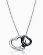 [N0050-3] Collar Tiffany Corazones Entrelazados Bicolor