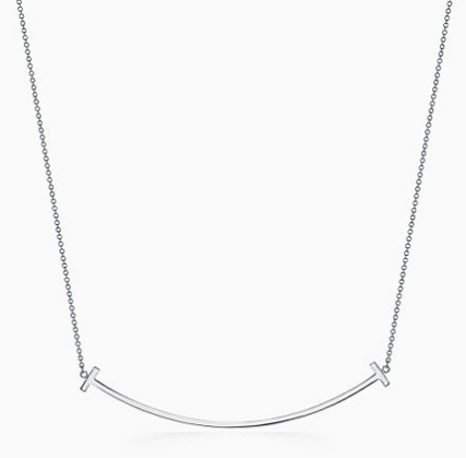 [TXL-9] Colgante Tiffany T Smile Mediano Tono Plateado